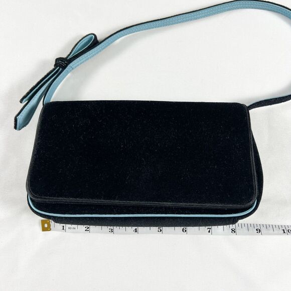Vintage Liz Claiborne Y2K Velvet Mini Purse Bag Whimsigoth Going Out Party Bow - Picture 11 of 13